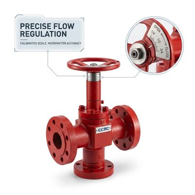 Válvula de estrangulamento de agulha ajustável flangeada API 6A 2 1/16 polegadas 10000psi forjado liga de aço EE guarnição coletor de estrangulamento